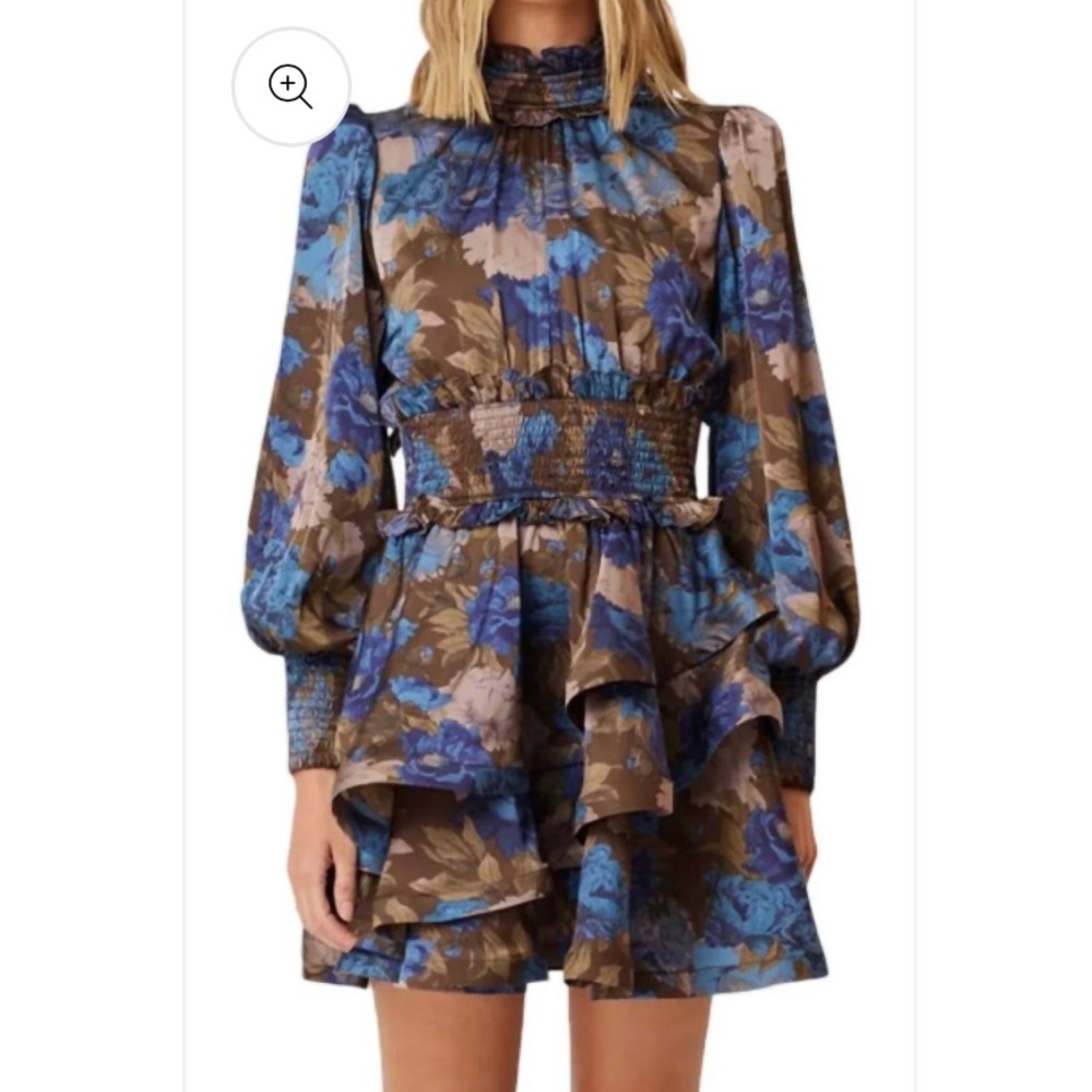Elliatt Blue and Brown Floral Dress - Picture 7 of 11